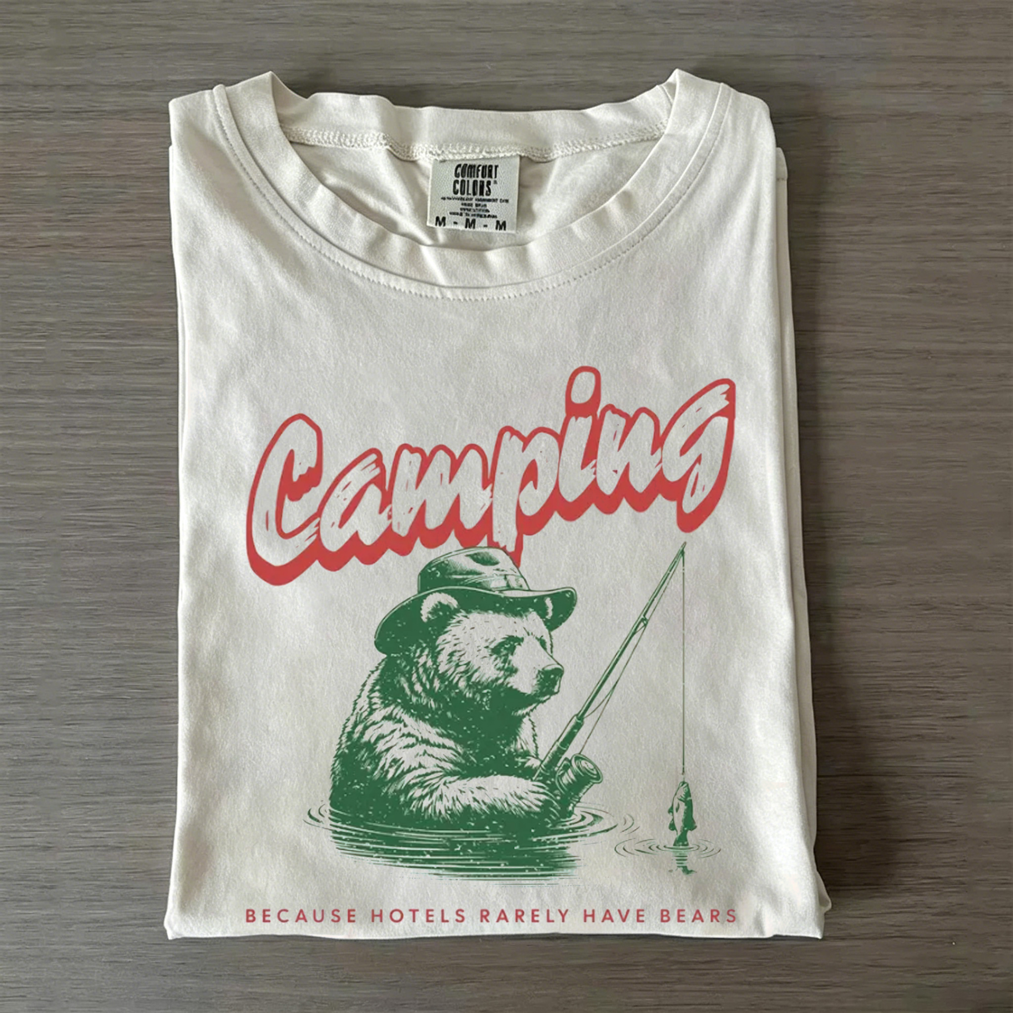 Funny Camping Bear T-shirt