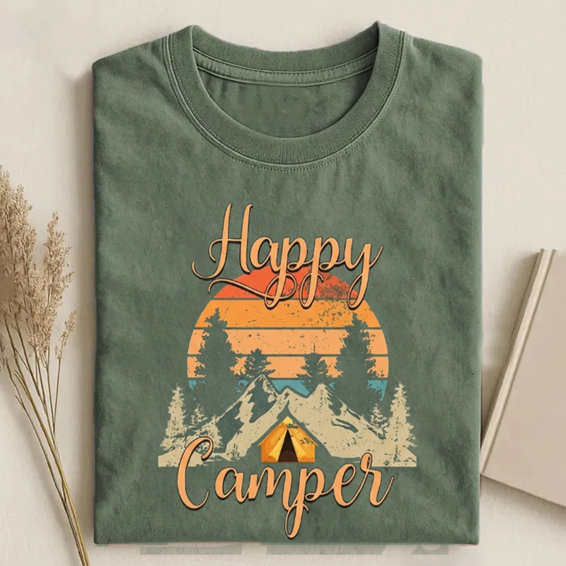 Happy Camper Camping Hiking Travel T-Shirt