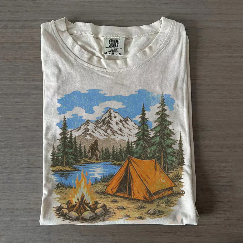 Vintage Sasquatch Funny Camping T-Shirt