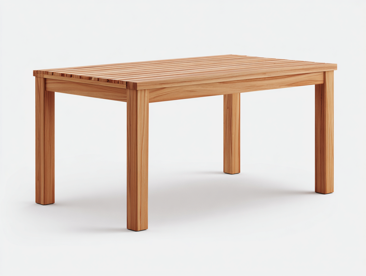 Mesas de jardín de madera 160x90x75 cm - madera natural - diseño moderno-Ravoraahaus