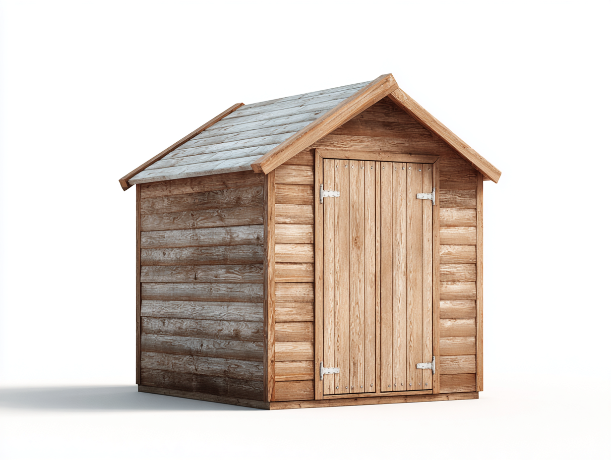 Casetas de jardín de madera natural 220x180x220 cm - 1 puerta - Techo inclinado para exterior-Ravoraahaus