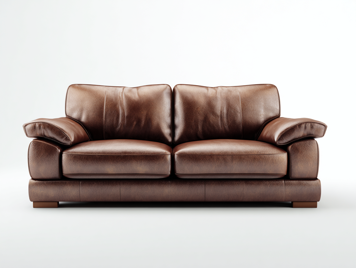 Sofás 2 plazas 175x90x82 cm - cuero sintético marrón para salón - diseño clásico con reposabrazos acolchados-Ravoraahaus