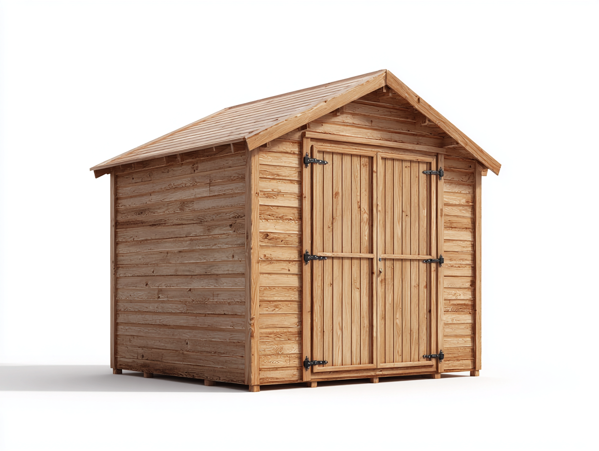 Casetas de jardín de madera marrón - 280x210x235 cm - diseño rústico con 2 puertas para exterior-Ravoraahaus