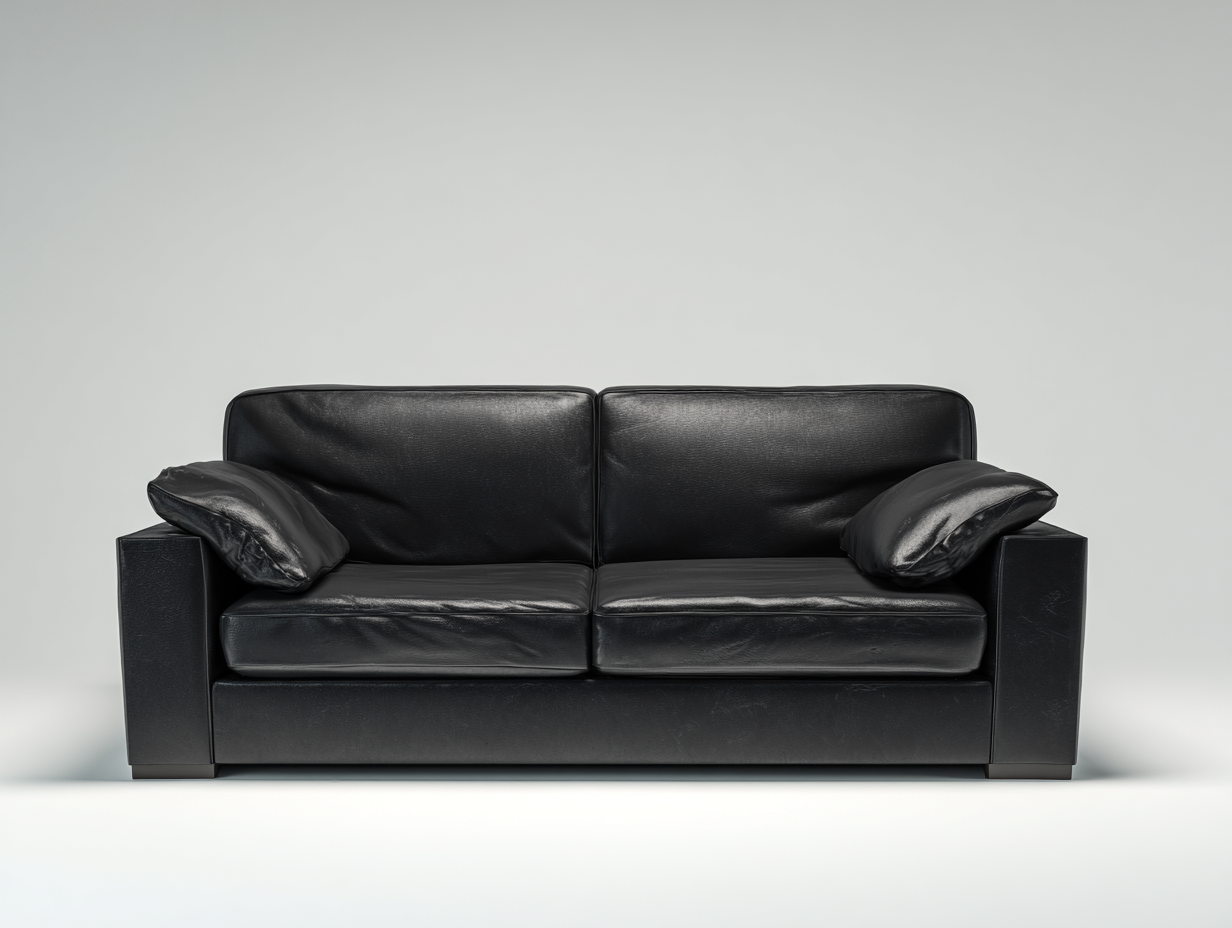 Sofás 2 plazas de cuero sintético 190x88x82 cm - negro - diseño moderno-Ravoraahaus