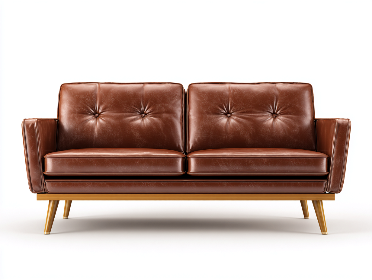 Sofás 2 plazas de cuero sintético 182x86x84 cm - marrón - estilo moderno-Ravoraahaus