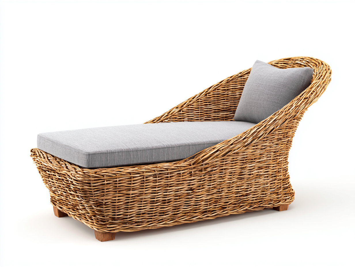 Tumbonas de ratán 188x76x82 cm - marrón y gris - diseño exterior curvado con respaldo envolvente-Sacorlonest