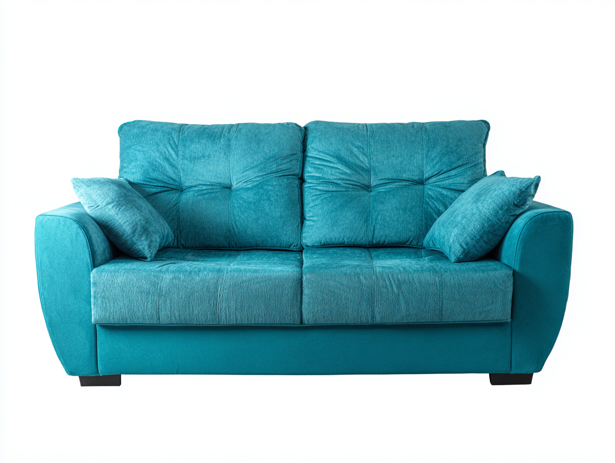 Sofás lineales de tela 198x92x88 cm - azul turquesa - diseño contemporáneo-Sacorlonest
