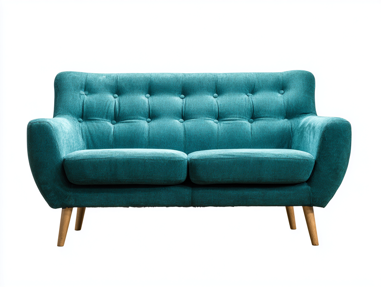 Sofás lineales de tela 210x88x83 cm - verde azulado - diseño moderno para salón-Sacorlonest