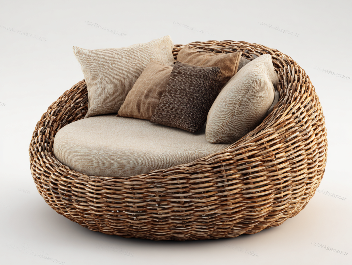 Sofás de exterior de ratán 172x96x79 cm - natural-beige - para jardín moderno-Sacorlonest