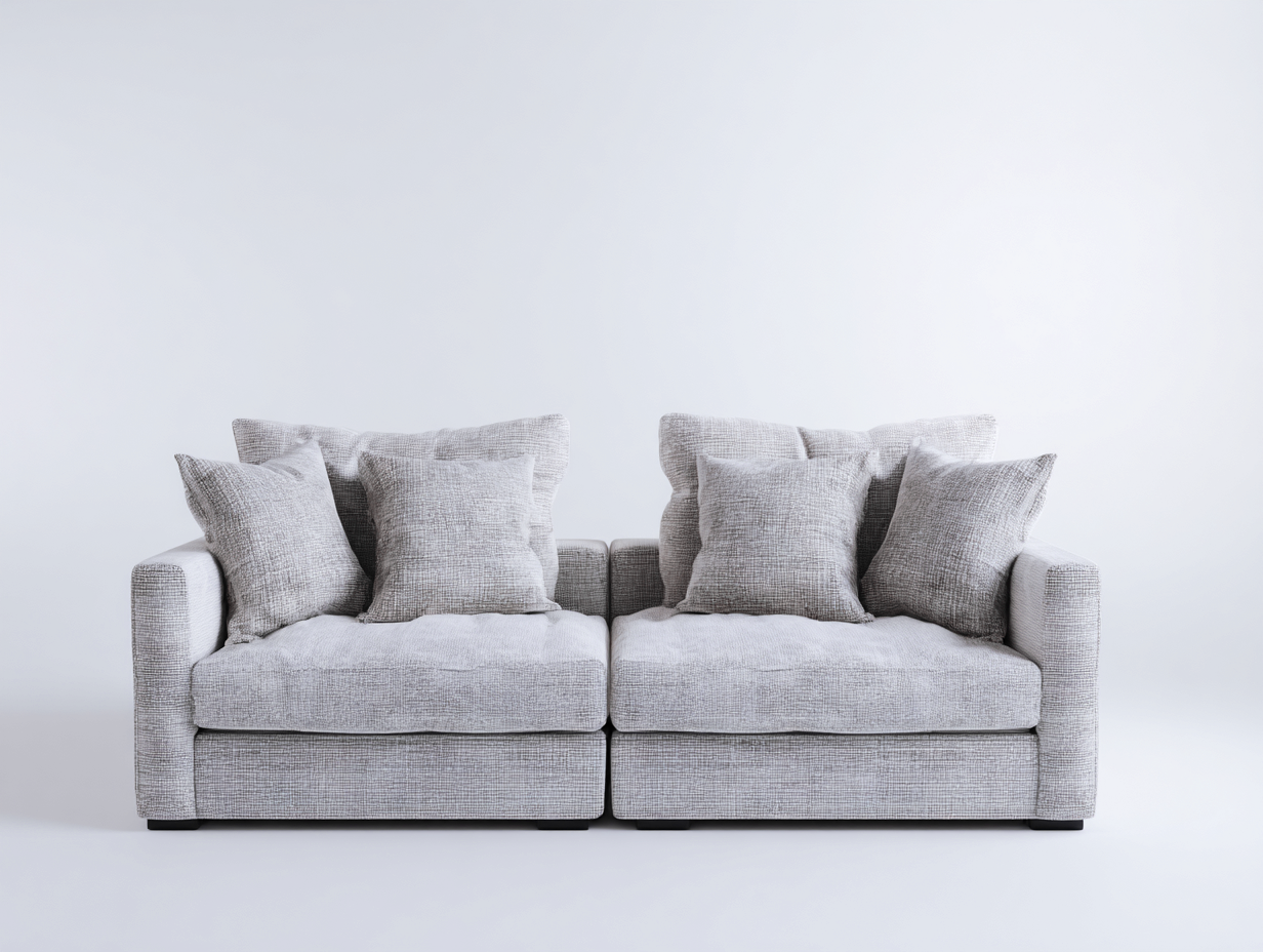 Sofás 2 plazas de tela 180x90x82 cm - gris claro - diseño moderno-Sacorlonest
