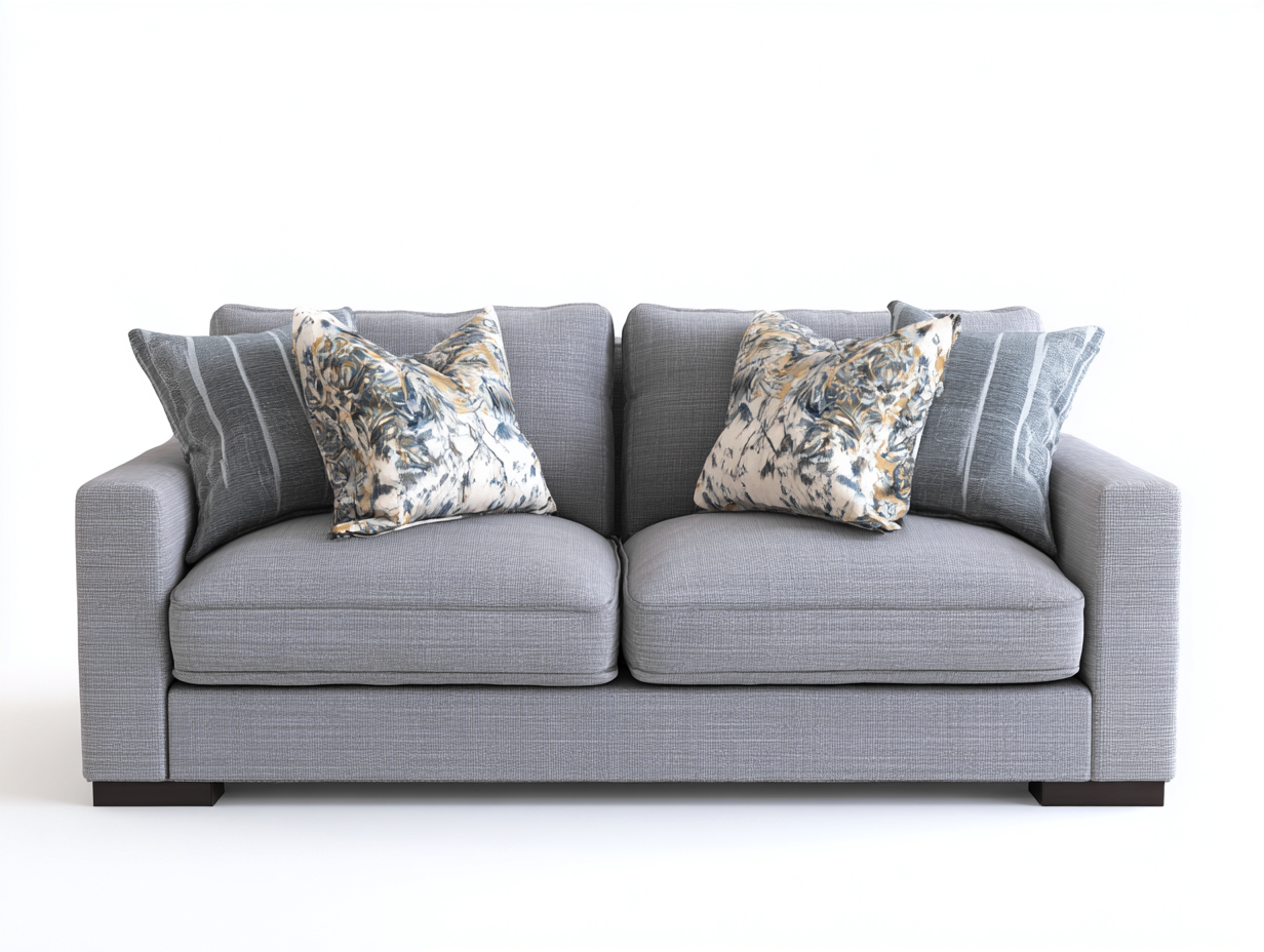Sofás 2 plazas de tela gris claro 190x88x75 cm - diseño moderno para salón-Sacorlonest