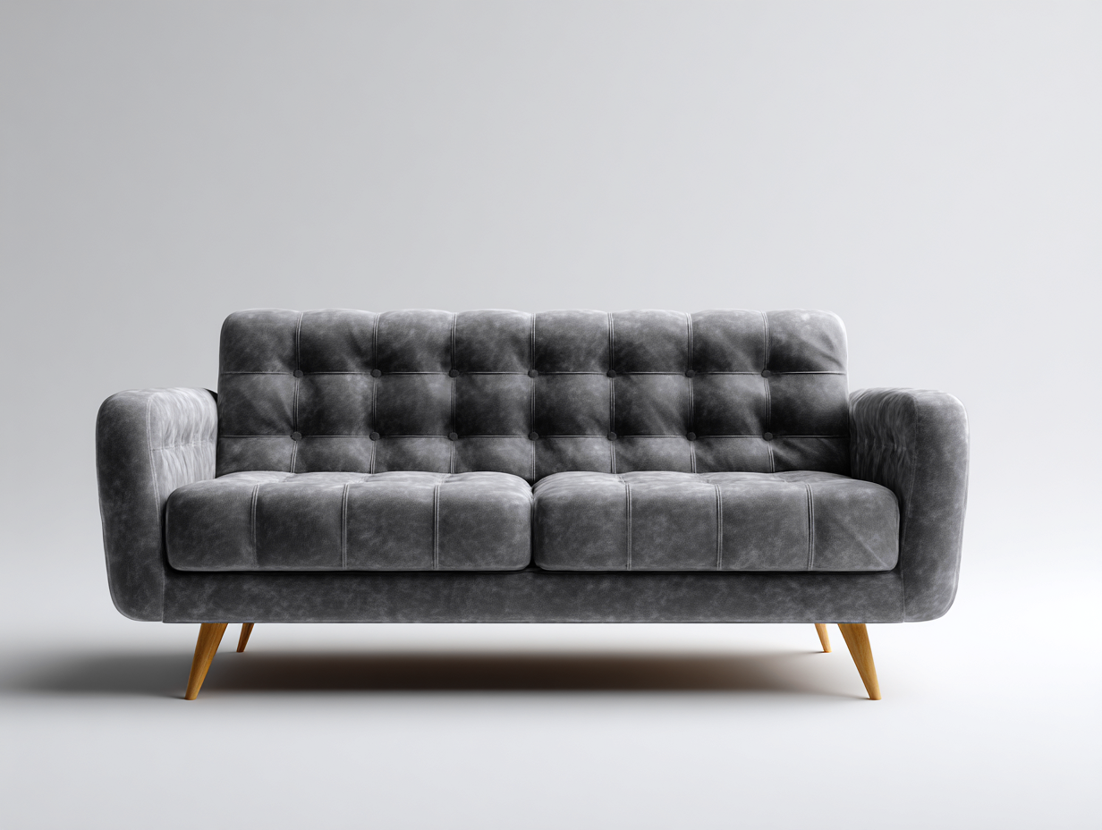 Sofás 2 plazas de cuero sintético 175x88x84 cm gris oscuro para salón - diseño moderno-Sacorlonest
