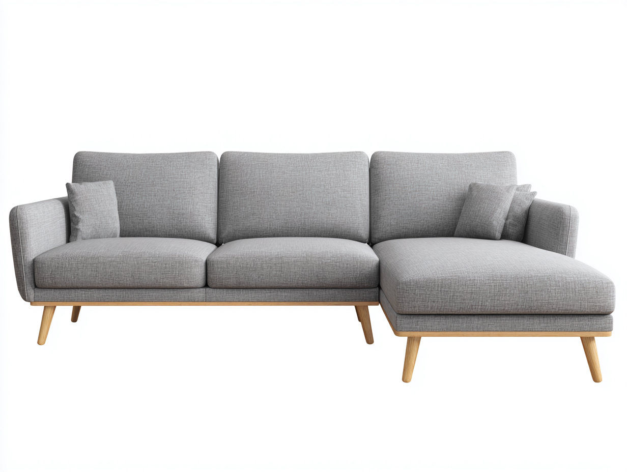 Sofás de esquina tapizado tela 262x158x84 cm - Gris claro - Diseño nórdico-Sacorlonest