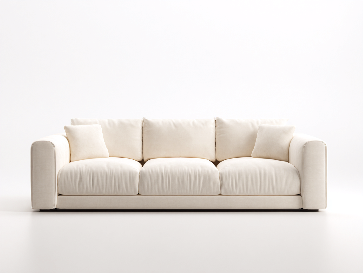 Sofás 3 plazas de tela 220x95x82 cm - Beige - Diseño moderno para salón-Sacorlonest
