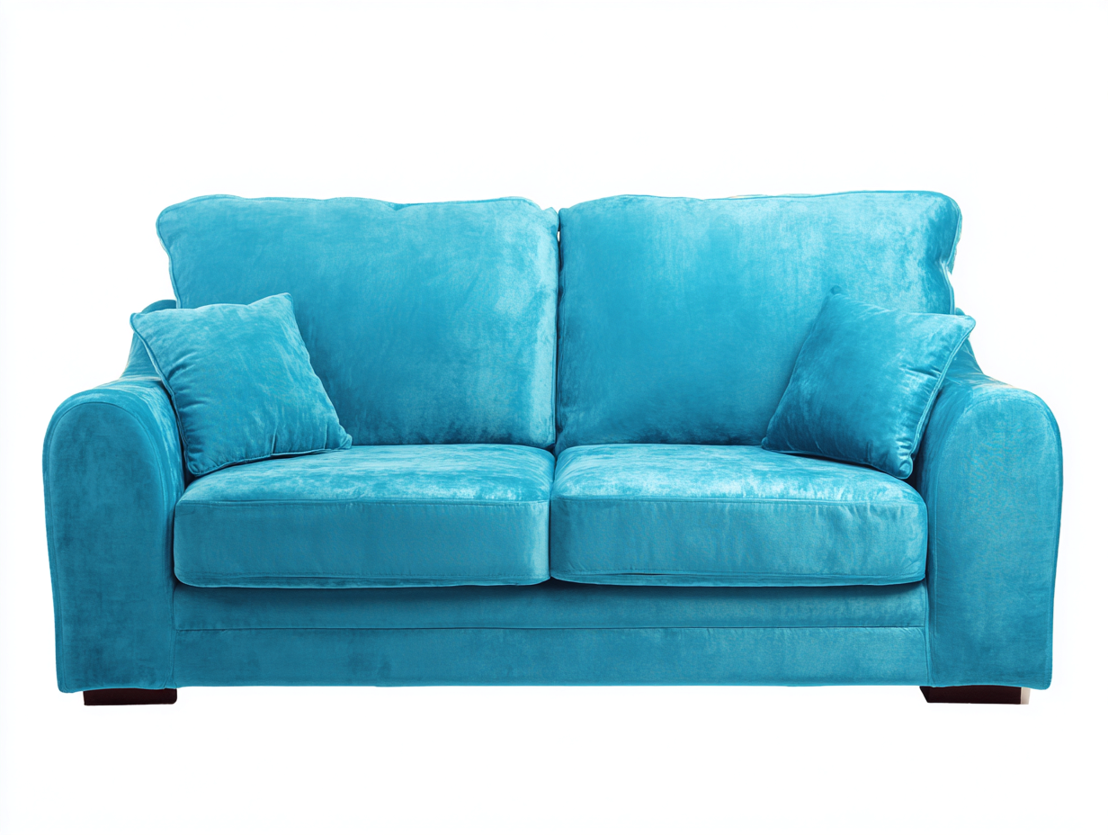 Sofás 2 plazas de terciopelo 176x88x86 cm azul claro para salón - estilo moderno-Sacorlonest
