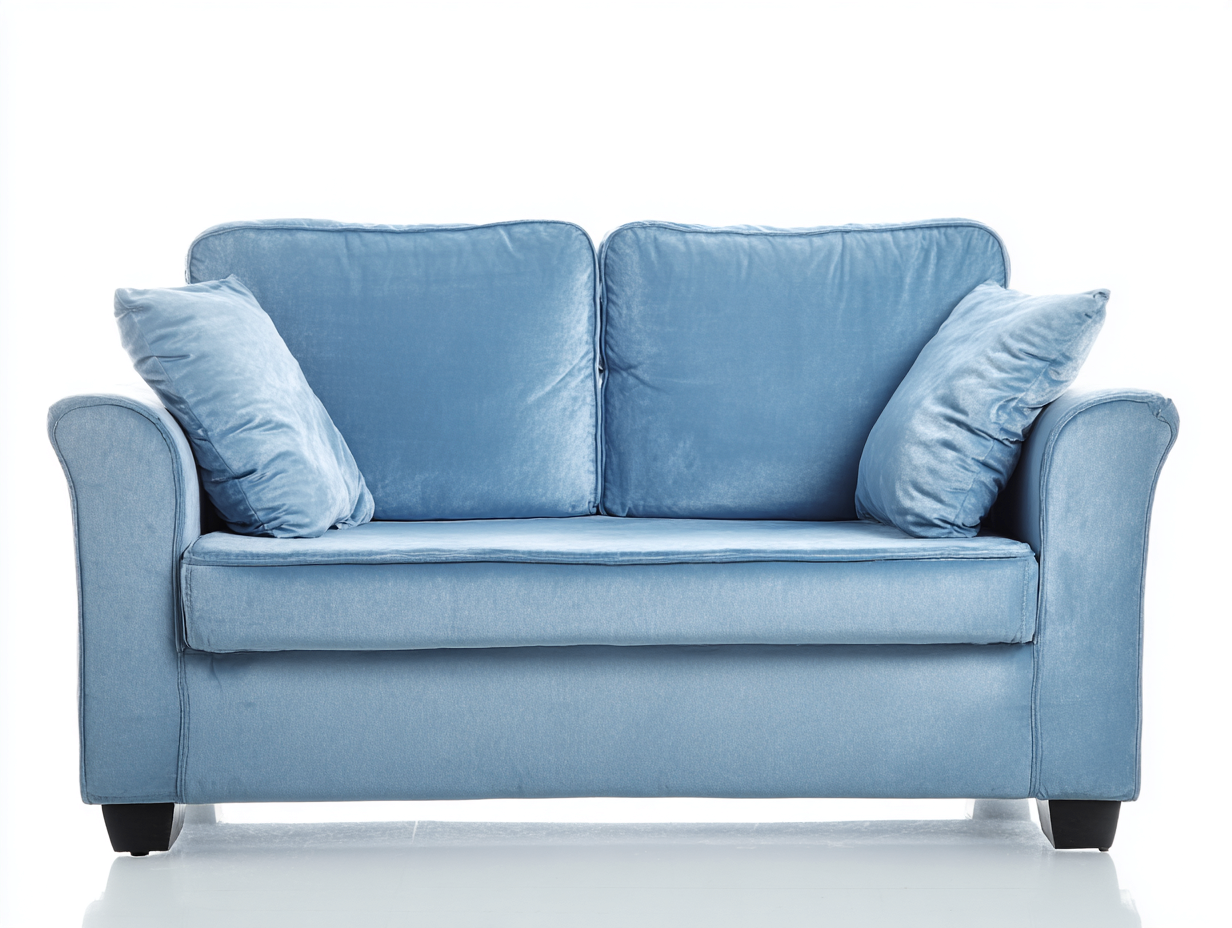 Sofás 2 plazas de terciopelo 176x85x82 cm - azul claro-negro - diseño moderno para salón-Sacorlonest