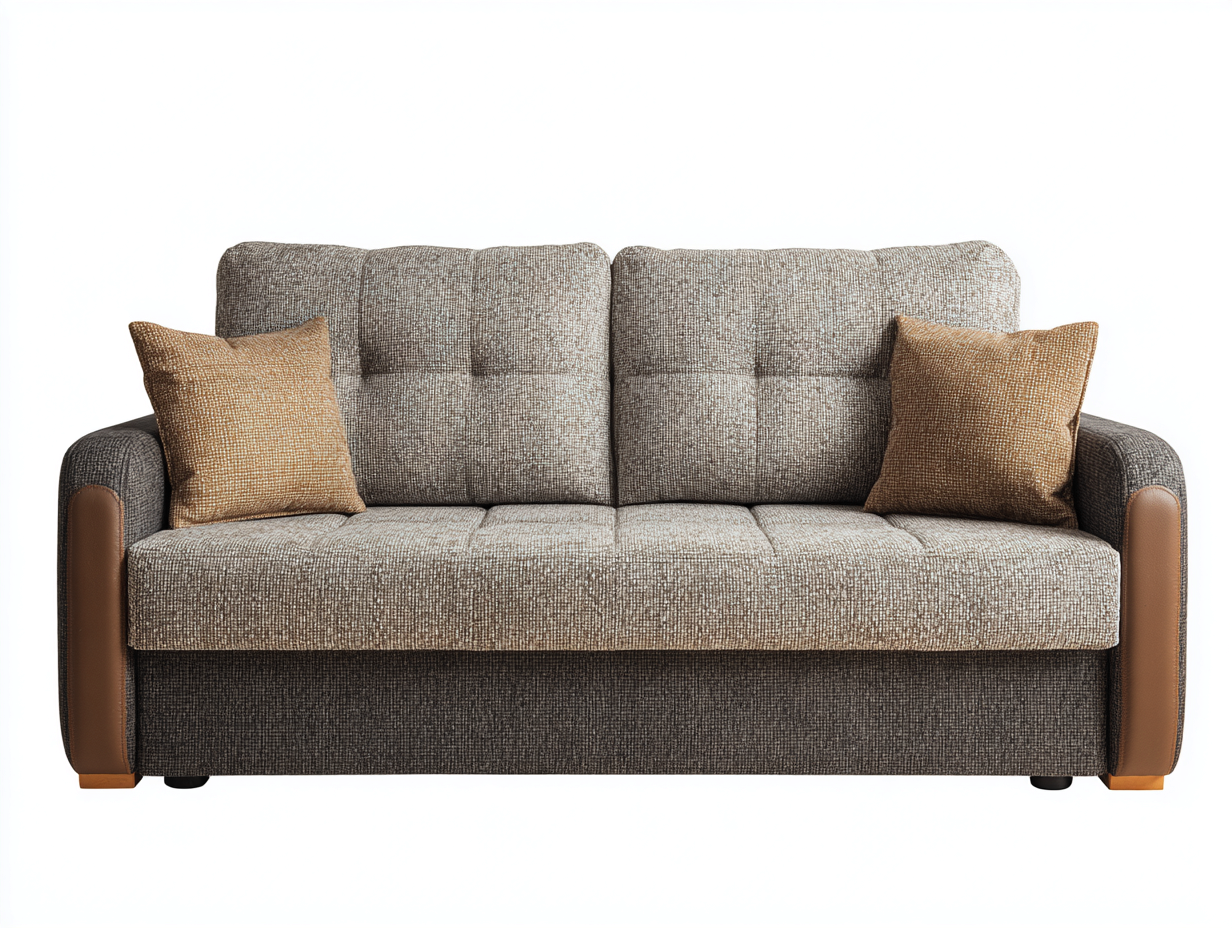 Sofás 2 plazas de tela gris claro y gris oscuro 195x88x78 cm - diseño acolchado para salón-Sacorlonest