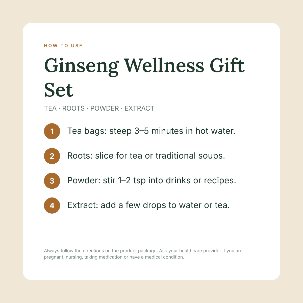 Wisconsin Ginseng Wellness Gift Set - Tea, Roots, Powder & Extract