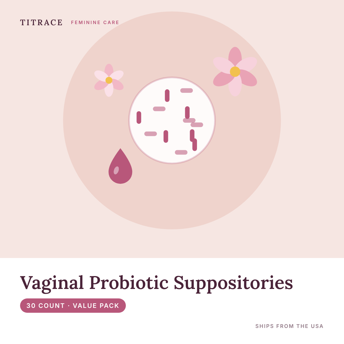 Vaginal Probiotic Suppositories - pH Balance Support, Value Pack (30 Count)