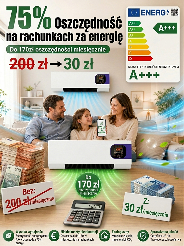 Chłodzenie w 30 sekund! Klimatyzator bez kucia ścian. Zniżka 50%