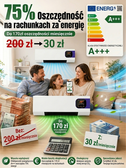 Chłodzenie w 30 sekund! Klimatyzator bez kucia ścian. Zniżka 50%