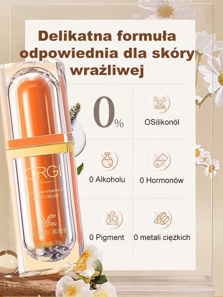 5w1 Magiczne Serum z Witaminą C - Przeciwzmarszczkowy Efekt "Bez Makijażu" Błyskawiczny Lifting!
