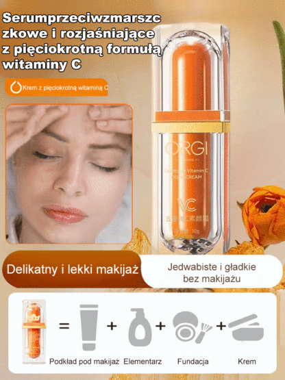 5w1 Magiczne Serum z Witaminą C - Przeciwzmarszczkowy Efekt "Bez Makijażu" Błyskawiczny Lifting!