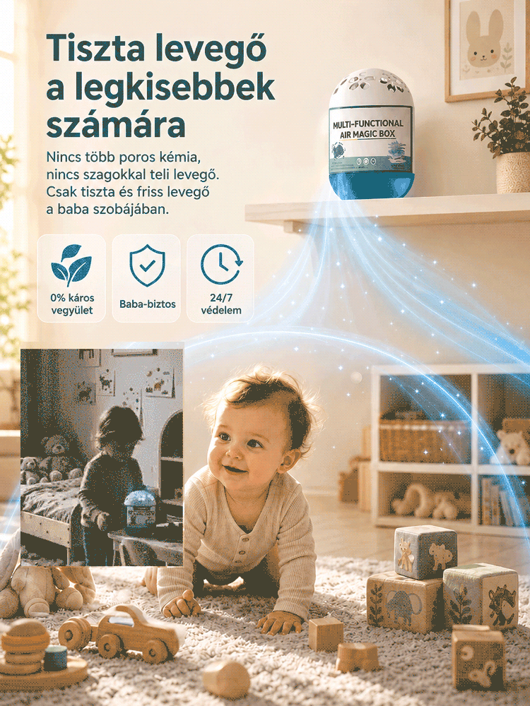 99,9%-os Pormentesítő Mágikus Doboz – Intelligens Légtisztító & Porporszívó (50% OFF + Ingyenes Szállítás)