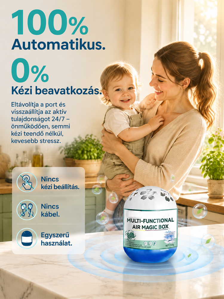 99,9%-os Pormentesítő Mágikus Doboz – Intelligens Légtisztító & Porporszívó (50% OFF + Ingyenes Szállítás)