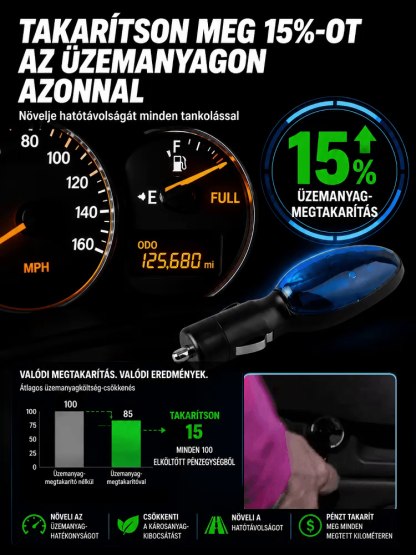 Univerzális Autó Üzemanyag-takarékosító | Növeld a Teljesítményt | 90% Akció