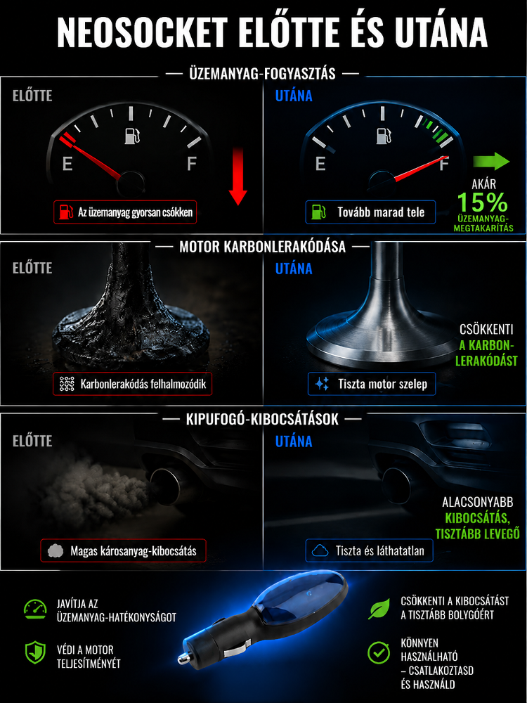 Univerzális Autó Üzemanyag-takarékosító | Növeld a Teljesítményt | 90% Akció