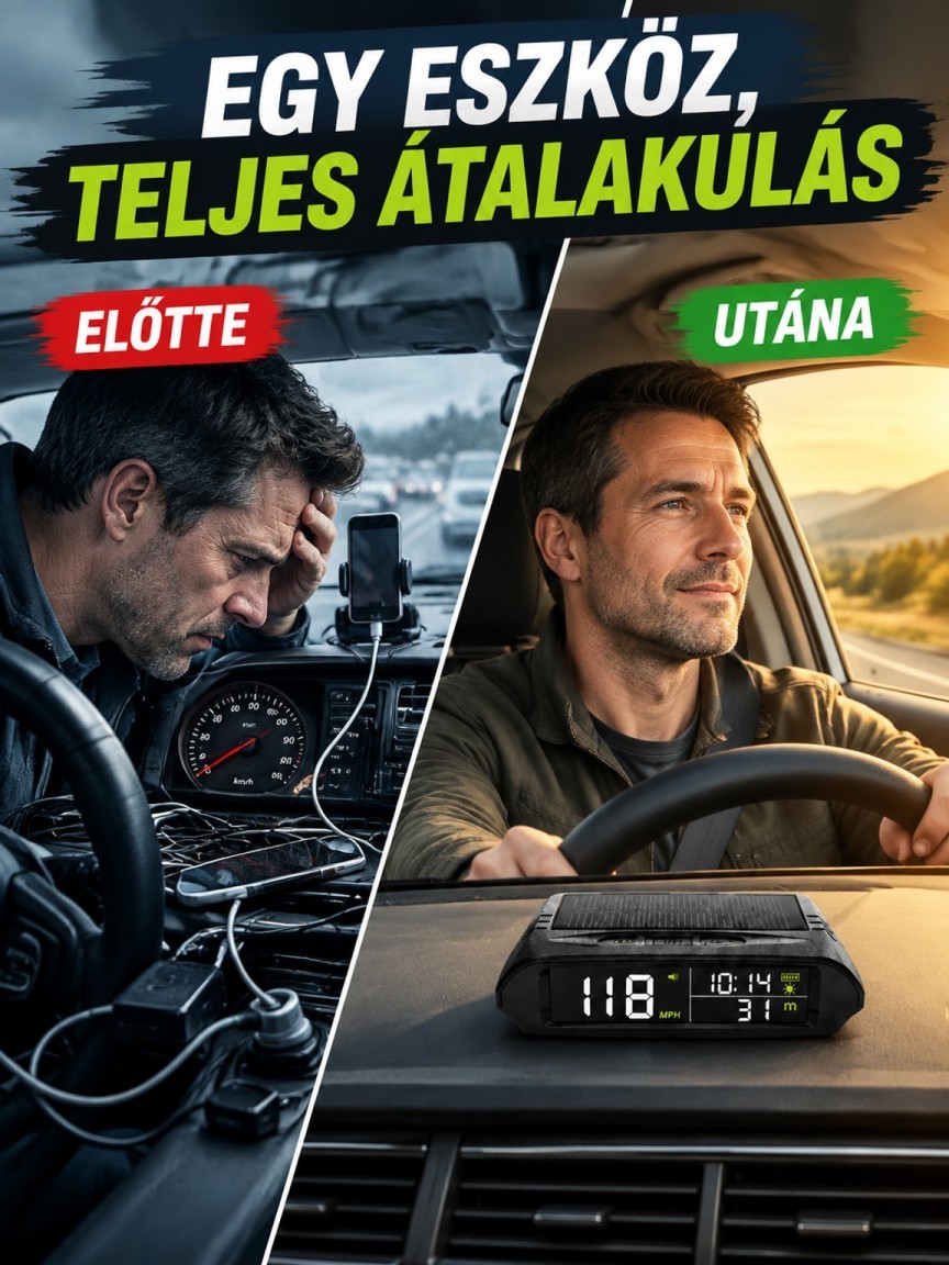 Napelemes Autós HUD Sebességmérő - Vezeték Nélküli GPS Kijelző (50% Kedvezmény + Ingyenes Szállítás)