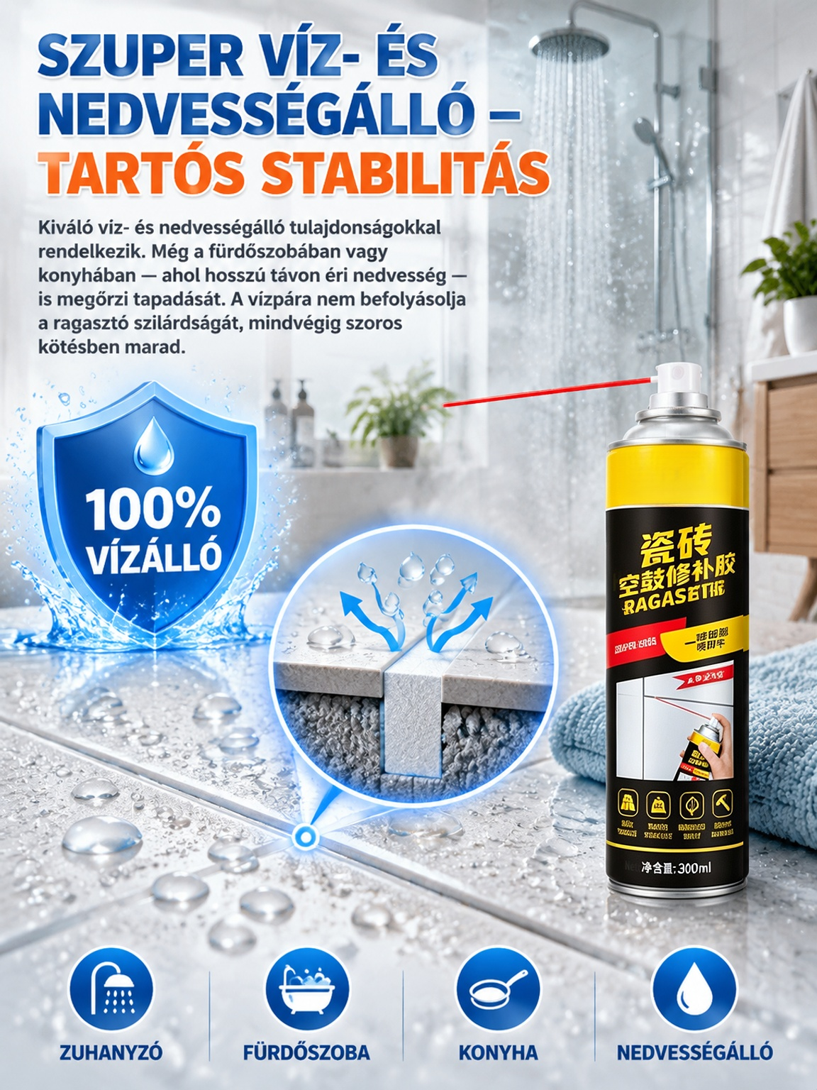 Üreges csempe javító ragasztó - Bontás nélkül!-50%