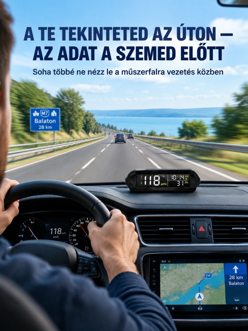 Napelemes Autós HUD Sebességmérő - Vezeték Nélküli GPS Kijelző (50% Kedvezmény + Ingyenes Szállítás)