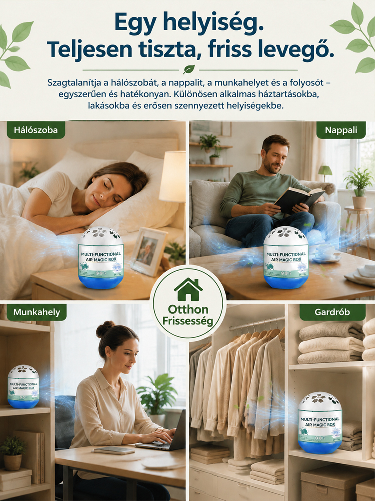 99,9%-os Pormentesítő Mágikus Doboz – Intelligens Légtisztító & Porporszívó (50% OFF + Ingyenes Szállítás)