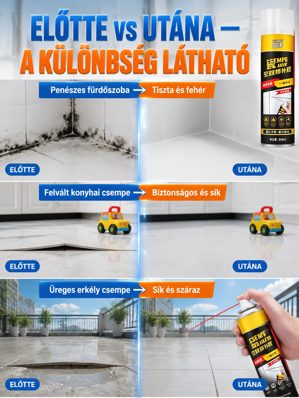 Üreges csempe javító ragasztó - Bontás nélkül!-50%