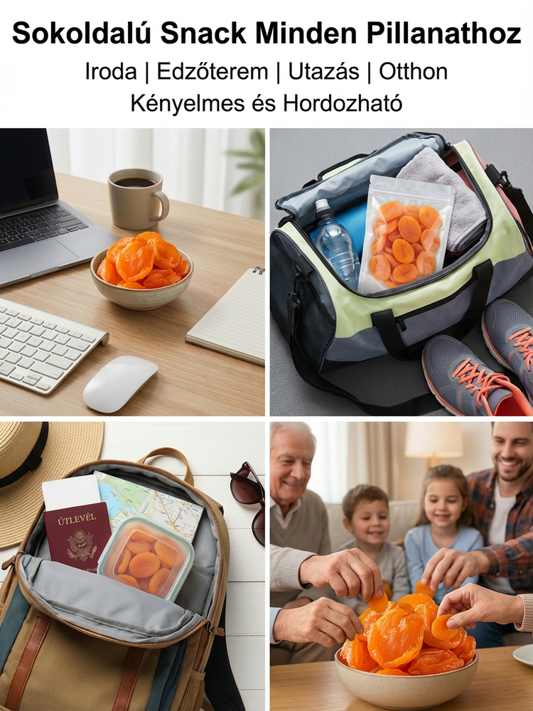 Prémium Szárított Sárgabarack | 1+1 INGYEN | Cukormentes Egészséges Snack Akció -75% 