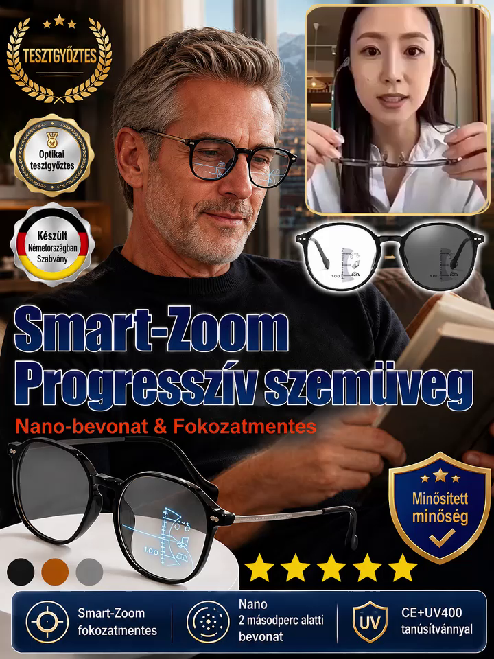 👓Német Szabványú Prémium Progresszív Szemüveg |💰 -50%, Utánvét, 14 Napos Próba🛡️