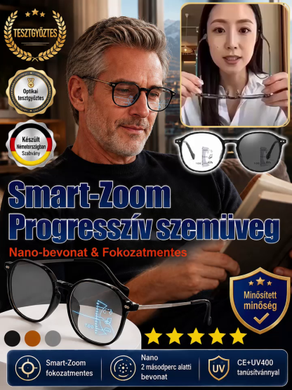 👓Német Szabványú Prémium Progresszív Szemüveg |💰 -50%, Utánvét, 14 Napos Próba🛡️