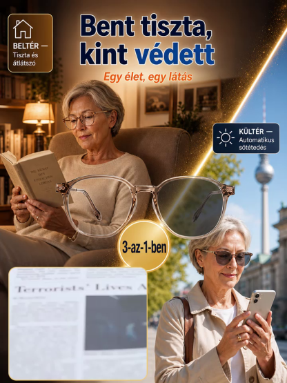 👓Német Szabványú Prémium Progresszív Szemüveg |💰 -50%, Utánvét, 14 Napos Próba🛡️