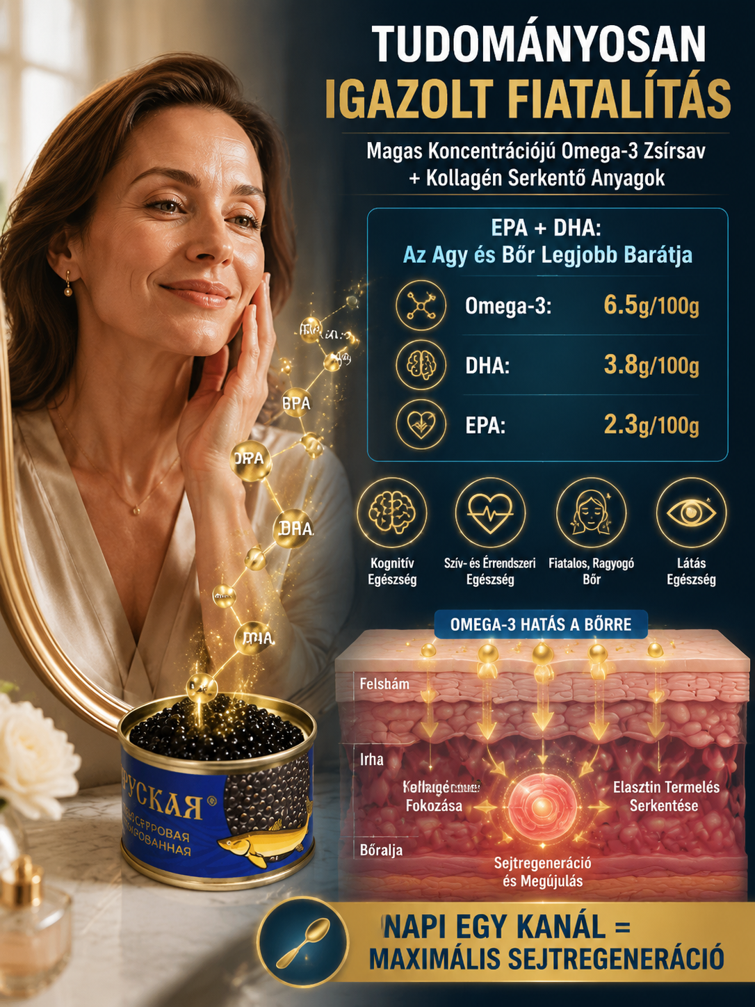 👍Prémium Európai Fekete Kaviár – 100% Tiszta Természetes Luxus (40% OFF)