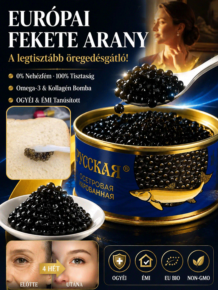 👍Prémium Európai Fekete Kaviár – 100% Tiszta Természetes Luxus (40% OFF)