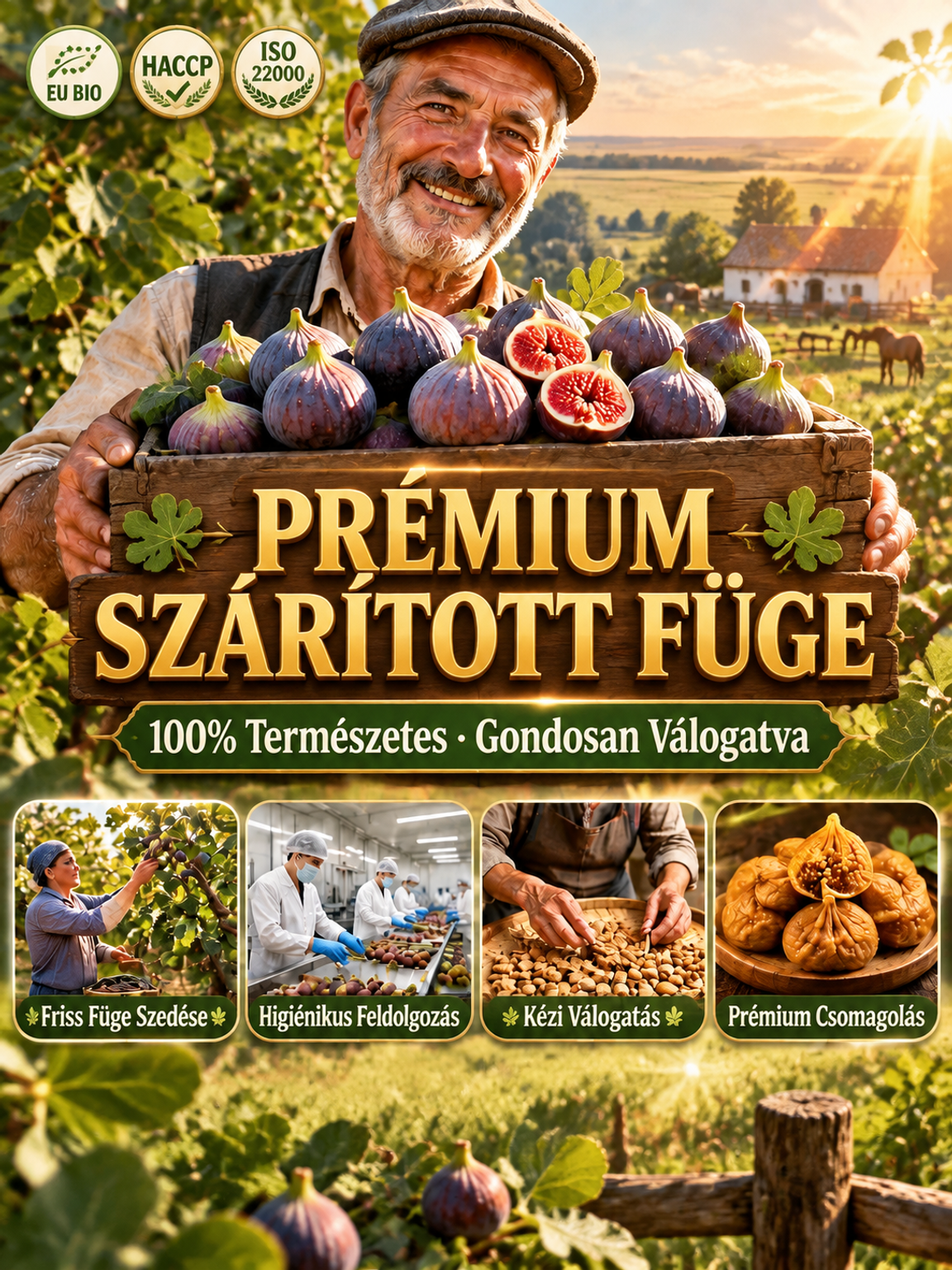 👍“Arany Cseppek” Kézműves Napon Szárított Füge – Bűntudatmentes Egészséges Snack