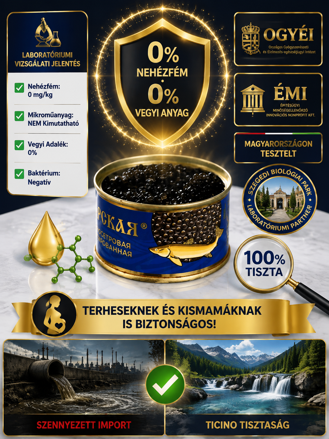 👍Prémium Európai Fekete Kaviár – 100% Tiszta Természetes Luxus (40% OFF)