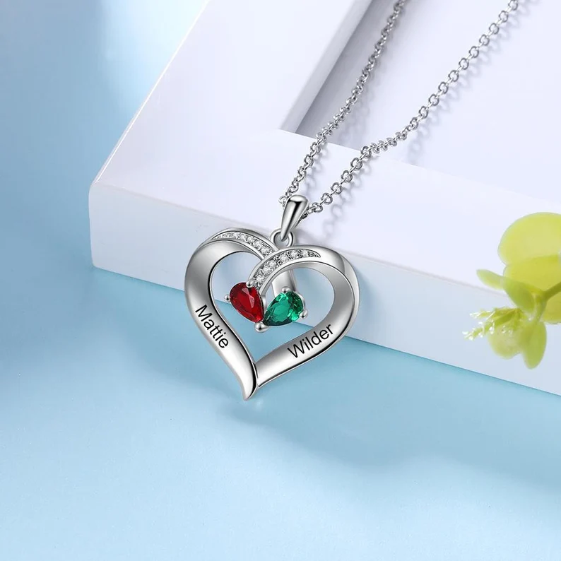 Forever Together Engraved Birthstone Necklace