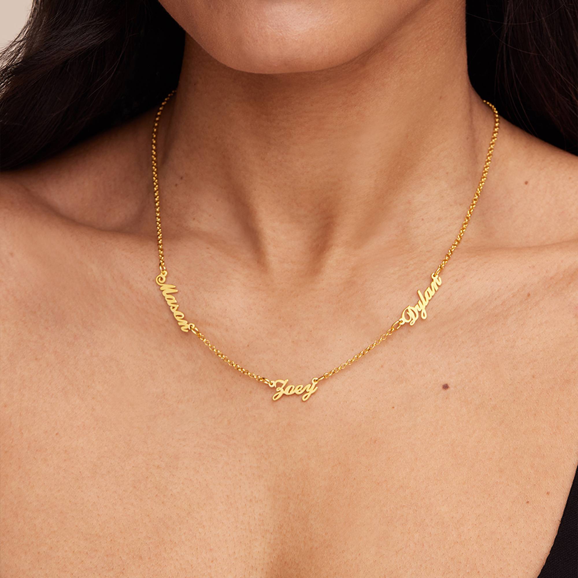 Mother's Day Gift Diamond Multiple Name Necklace Chain