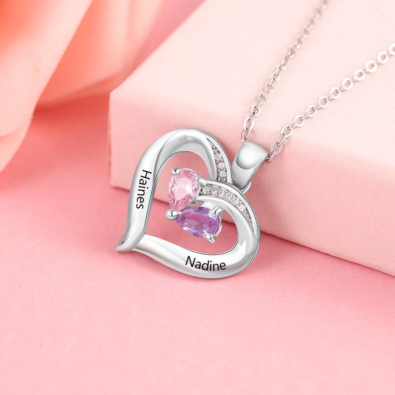 Forever Together Engraved Birthstone Necklace