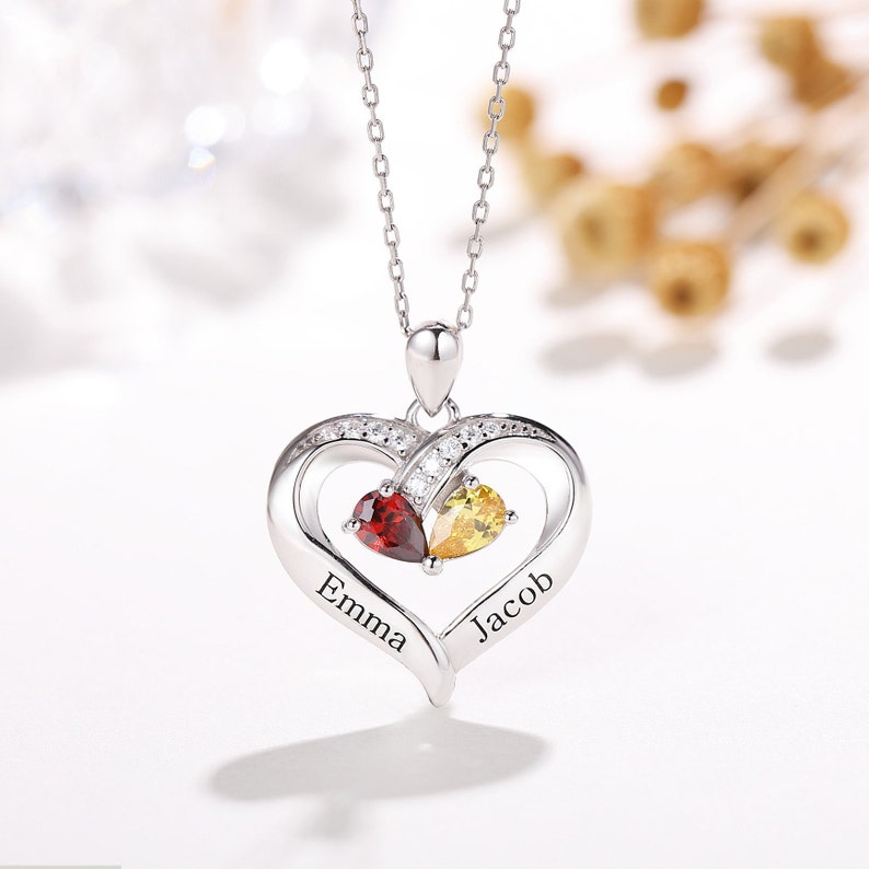 Forever Together Engraved Birthstone Necklace