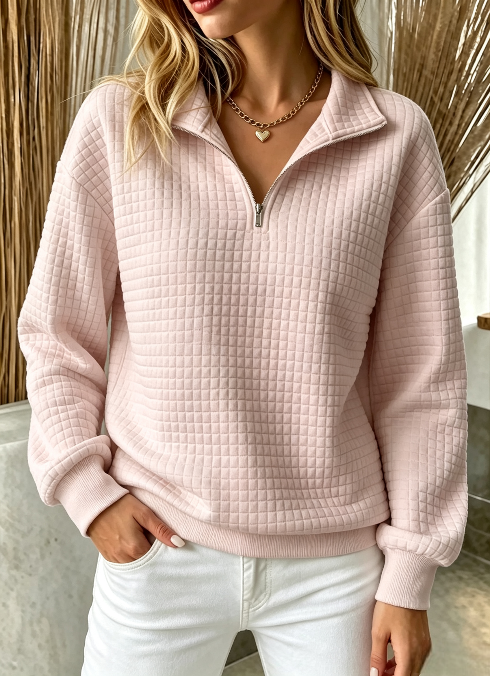 CLEARANCE SALE🔥49% OFF🔥 Women's Casual Quilted 1/4 Zip Sweatshirt-Arttile