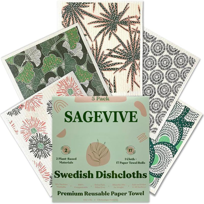 (🎄Christmas Hot Sale - 49% OFF) Swedish Dishcloths for Kitchen & Cleaning | 5 Pack